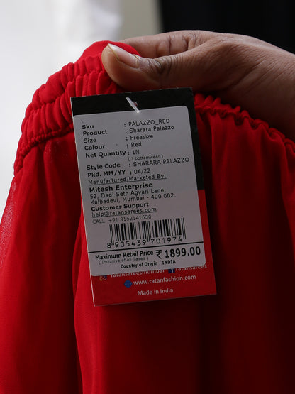 Women’s Freesize Georgette Flared Sharara Palazzo Pant with Lining