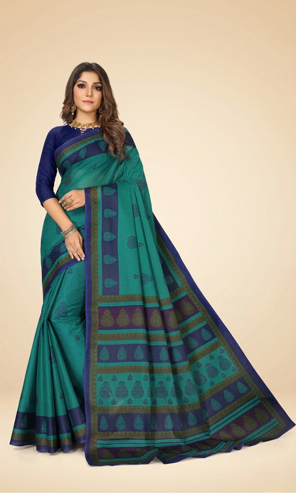 Pure Cotton Printed Mulmul Saree for Women without Blouse Piece