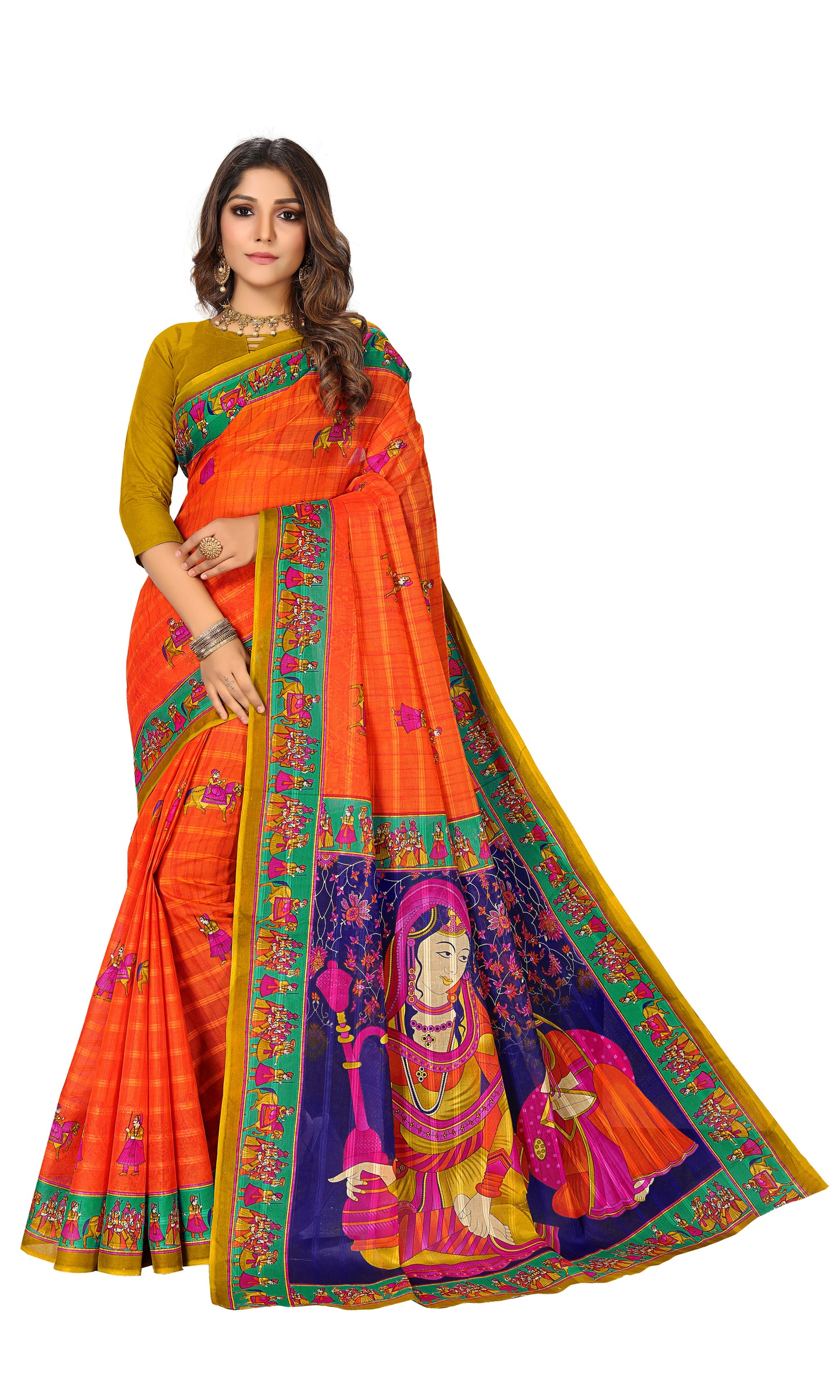 Pure Cotton Printed Mul Mul Saree for Women without Blouse Piece