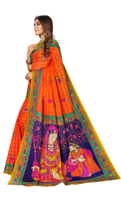 Pure Cotton Printed Mul Mul Saree for Women without Blouse Piece