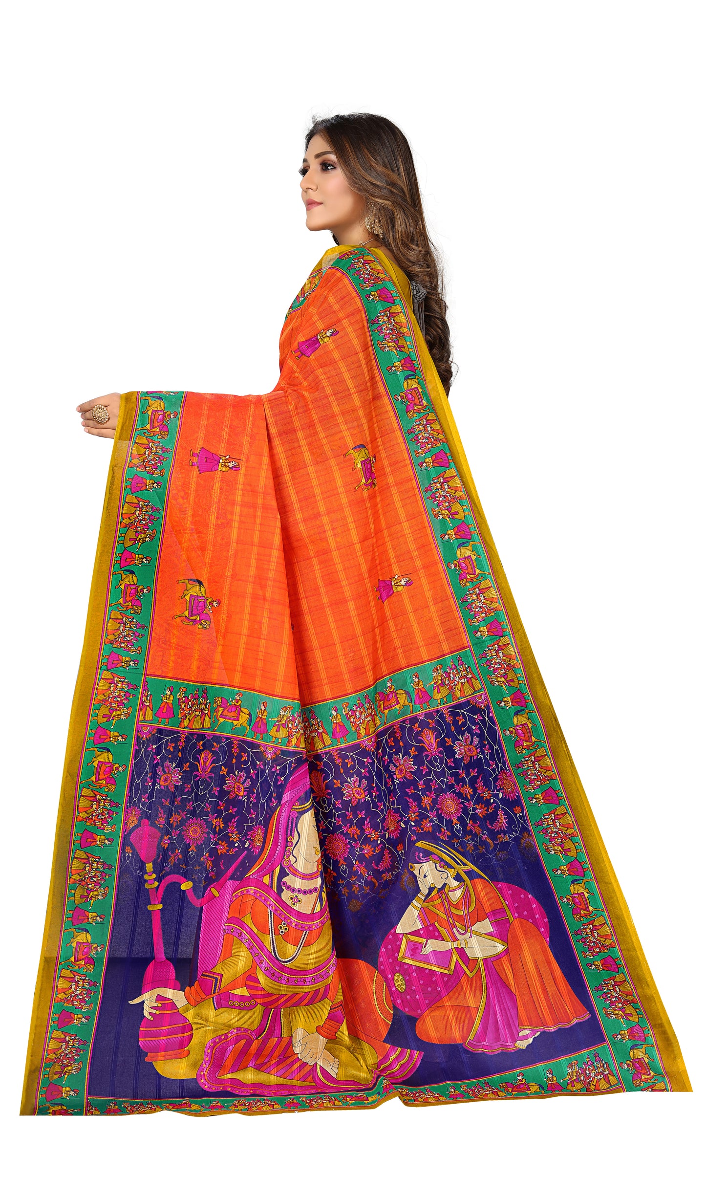 Pure Cotton Printed Mul Mul Saree for Women without Blouse Piece