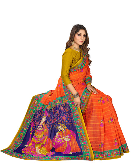 Pure Cotton Printed Mul Mul Saree for Women without Blouse Piece
