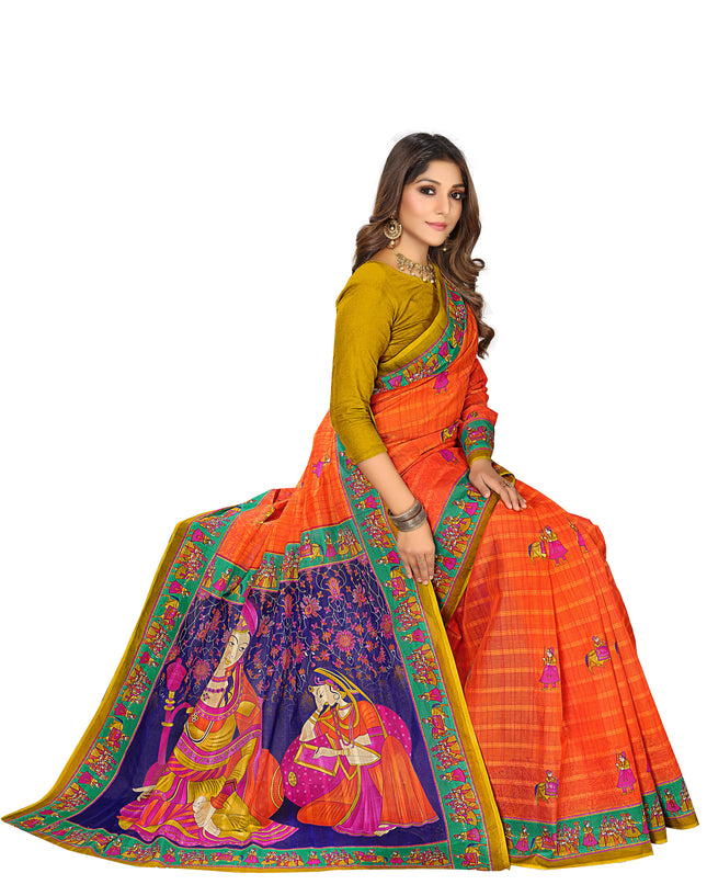 Pure Cotton Printed Mul Mul Saree for Women without Blouse Piece