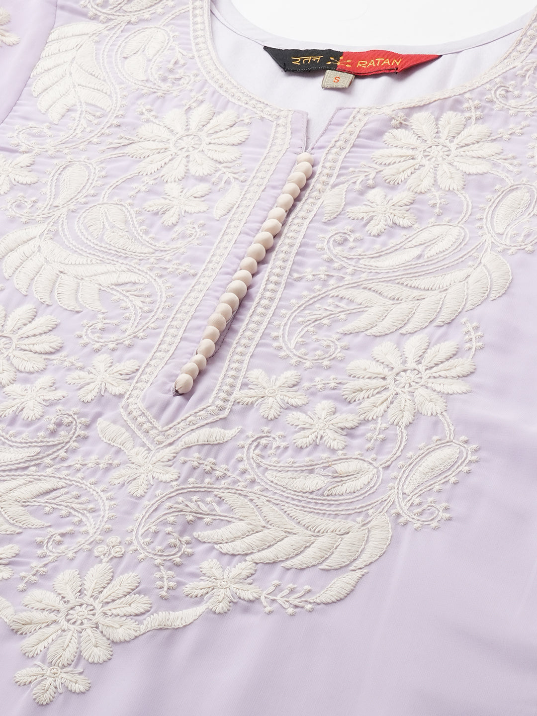 RATAN Women's Georgette Straight Lucknowi Chikankari Ethinic Wear Kurta