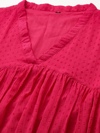 Chiffon Self Design Flared Kurta