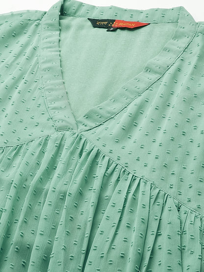 Chiffon Self Design Flared Kurta