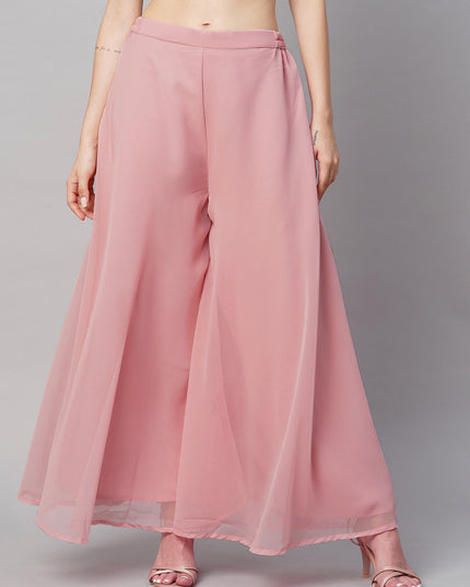 Women’s Freesize Georgette Flared Sharara Palazzo Pant with Lining