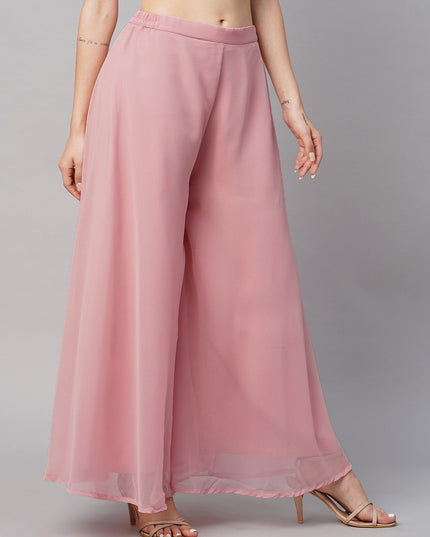 Women’s Freesize Georgette Flared Sharara Palazzo Pant with Lining