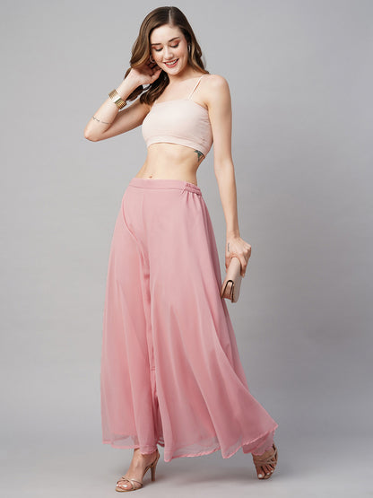 Women’s Freesize Georgette Flared Sharara Palazzo Pant with Lining