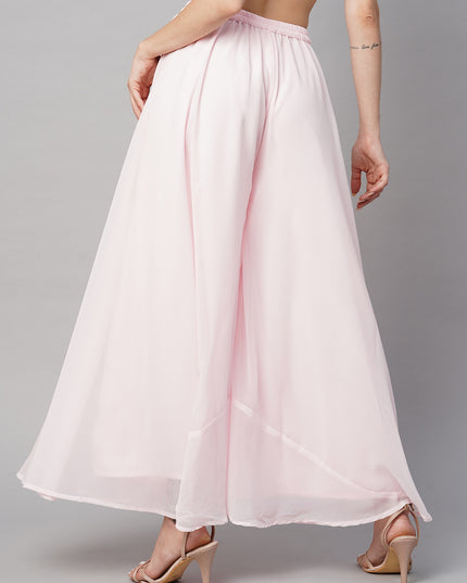 Women’s Freesize Georgette Flared Sharara Palazzo Pant with Lining