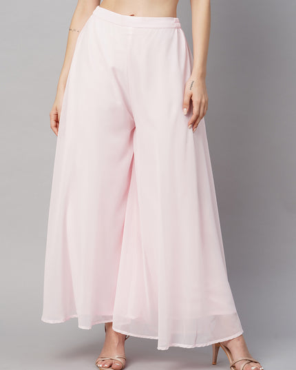Women’s Freesize Georgette Flared Sharara Palazzo Pant with Lining