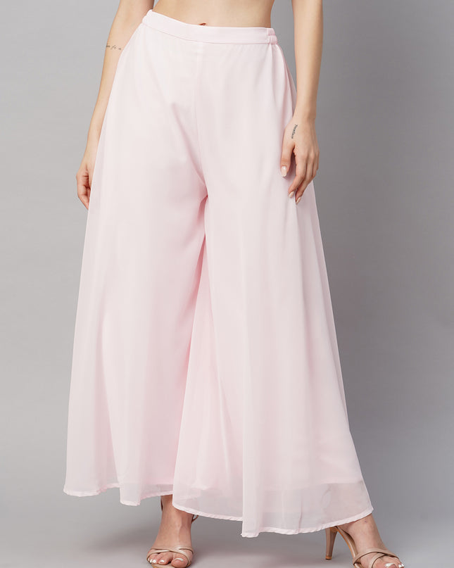 Women’s Freesize Georgette Flared Sharara Palazzo Pant with Lining