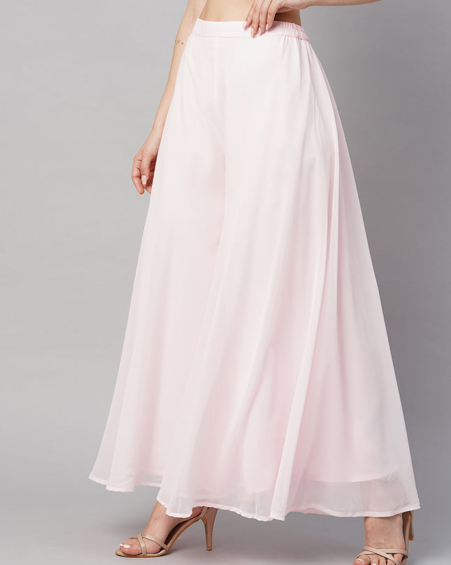 Women’s Freesize Georgette Flared Sharara Palazzo Pant with Lining