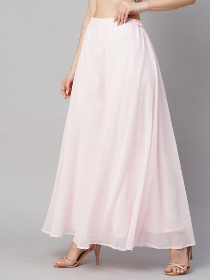 Women’s Freesize Georgette Flared Sharara Palazzo Pant with Lining