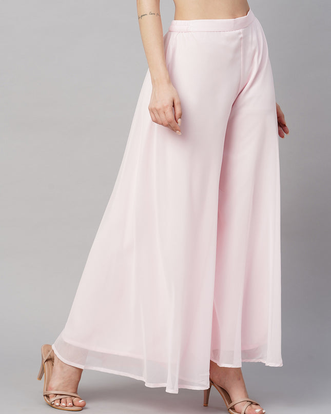 Women’s Freesize Georgette Flared Sharara Palazzo Pant with Lining