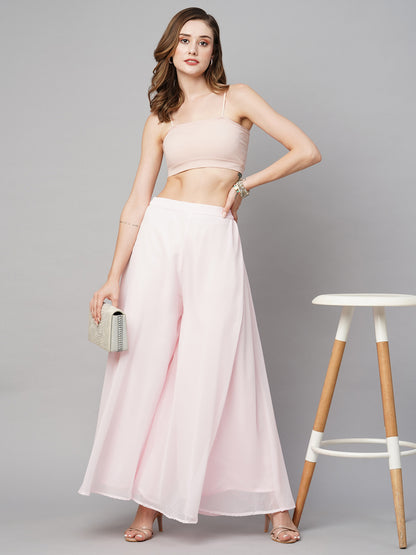 Women’s Freesize Georgette Flared Sharara Palazzo Pant with Lining
