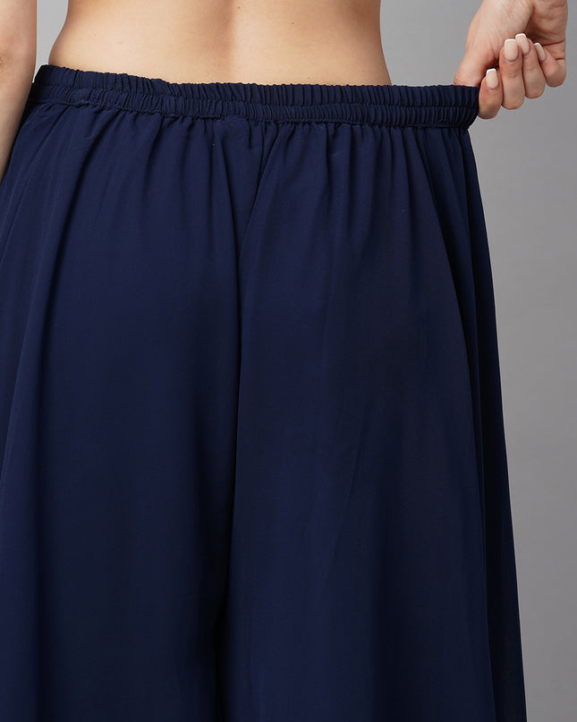 Women’s Freesize Georgette Flared Sharara Palazzo Pant with Lining