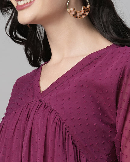 Chiffon Self Design Flared Kurta