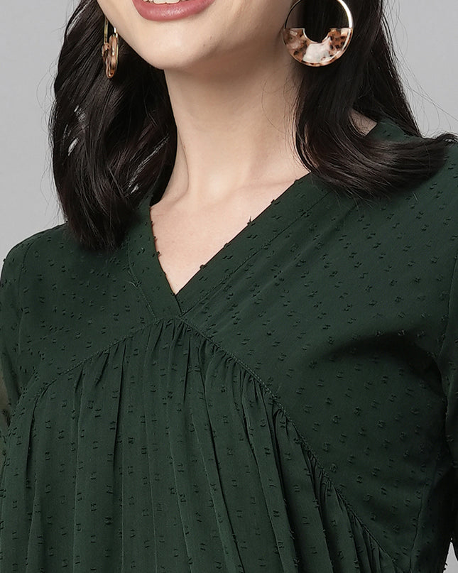 Chiffon Self Design Flared Kurta