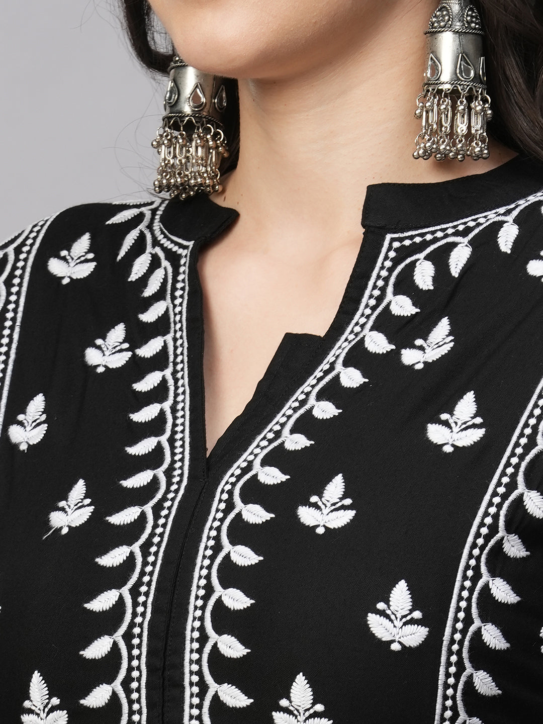 Women's Rayon Anarkali Lucknowi Chikankari Ethnic Wear Kurta