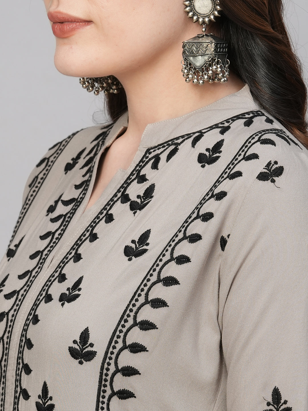 RATAN Women's Rayon Anarkali Lucknowi Chikankari Ethnic Wear Kurta