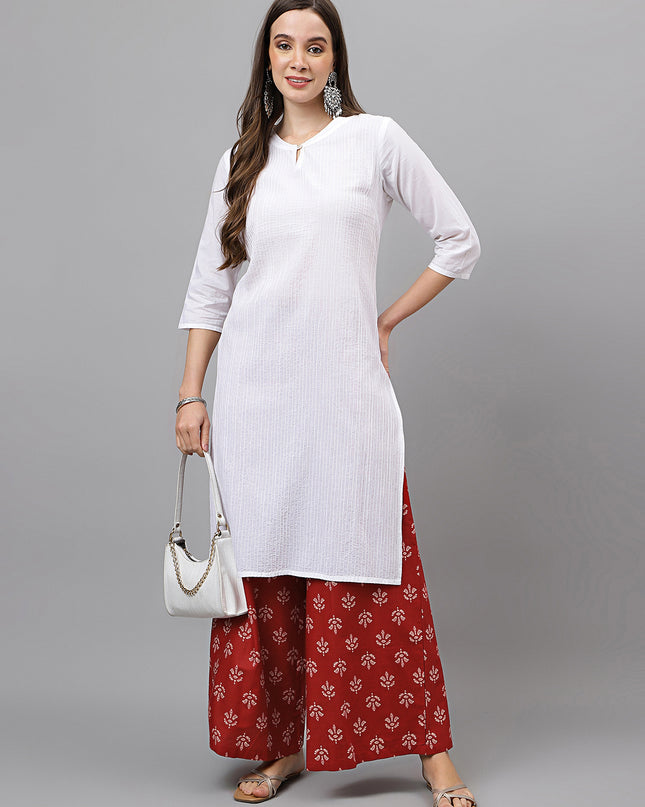 Women's Cotton Printed Loose Fit Flared Wide Leg Palazzo Pants