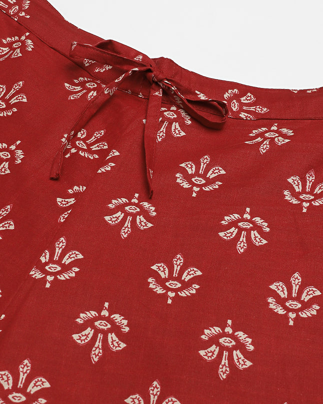 Women's Cotton Printed Loose Fit Flared Wide Leg Palazzo Pants