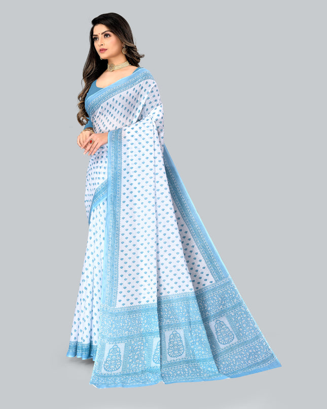 Pure Cotton Printed Mulmul Saree for Women without Blouse Piece