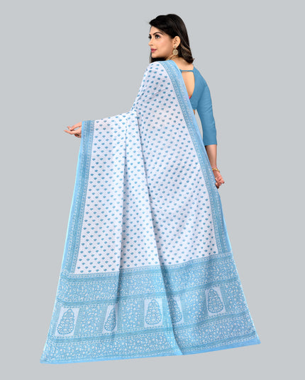 Pure Cotton Printed Mulmul Saree for Women without Blouse Piece