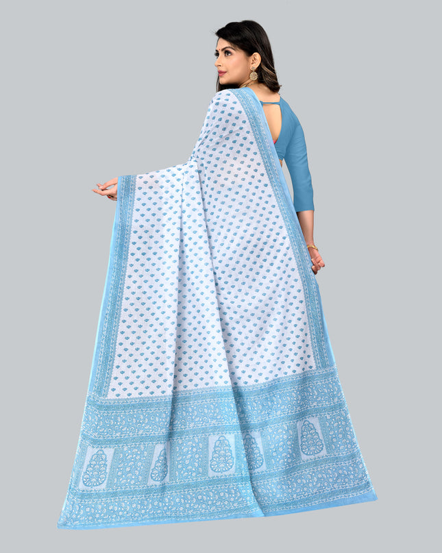 Pure Cotton Printed Mulmul Saree for Women without Blouse Piece