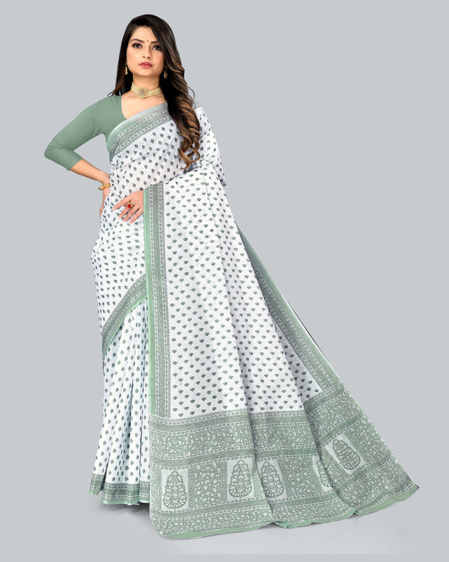 Pure Cotton Printed Mulmul Saree for Women without Blouse Piece