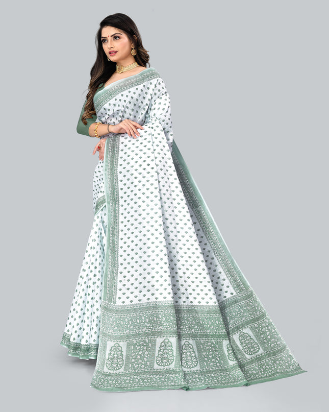 Pure Cotton Printed Mulmul Saree for Women without Blouse Piece