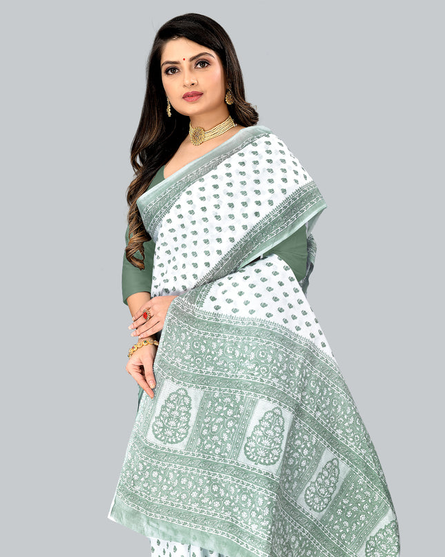 Pure Cotton Printed Mulmul Saree for Women without Blouse Piece