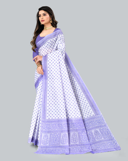 Pure Cotton Printed Mulmul Saree for Women without Blouse Piece