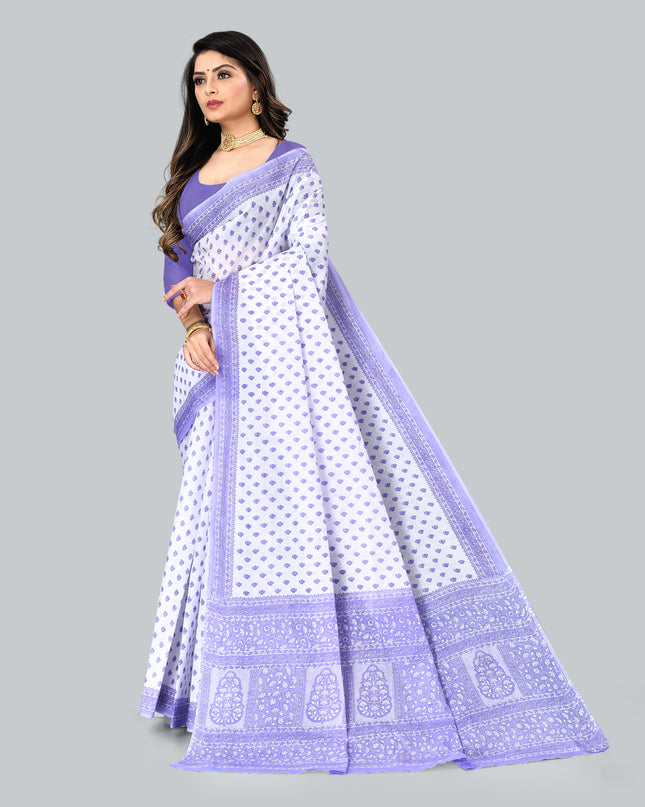 Pure Cotton Printed Mulmul Saree for Women without Blouse Piece