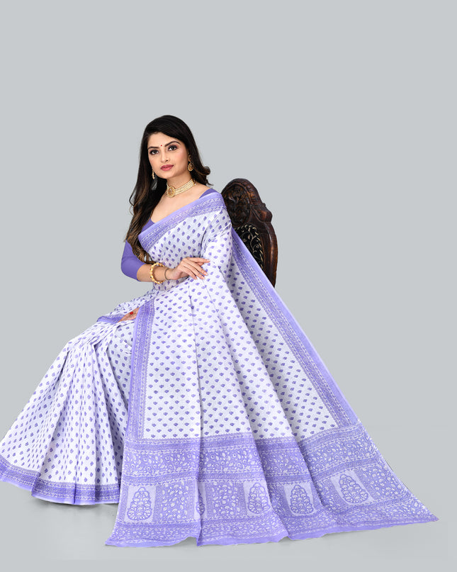 Pure Cotton Printed Mulmul Saree for Women without Blouse Piece