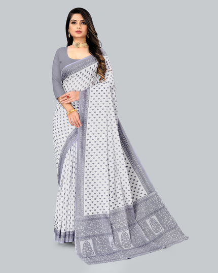 Pure Cotton Printed Mulmul Saree for Women without Blouse Piece