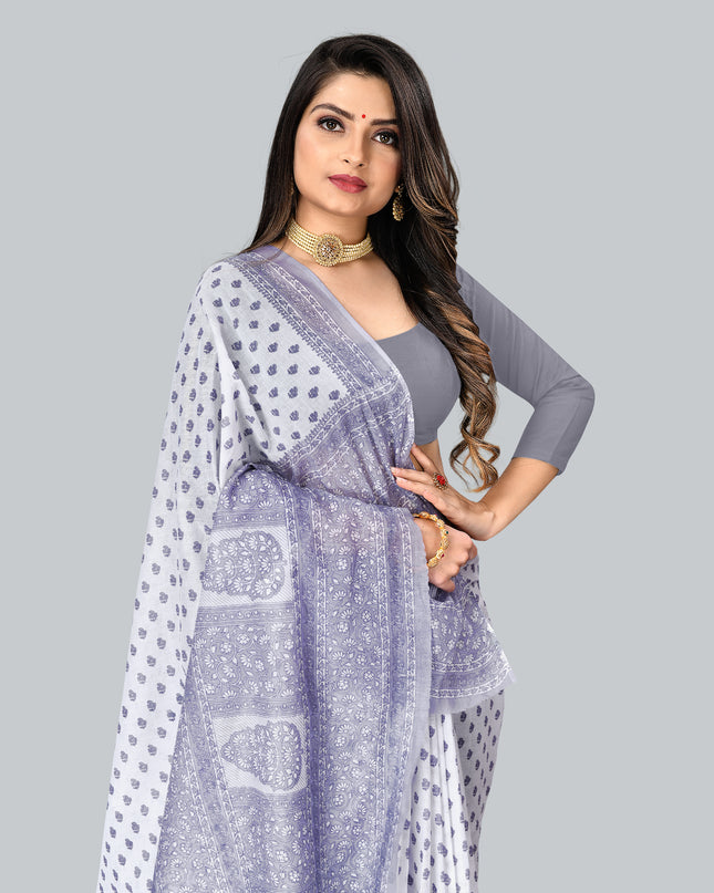 Pure Cotton Printed Mulmul Saree for Women without Blouse Piece
