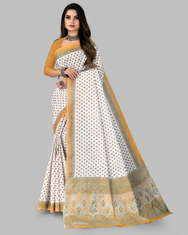 Pure Cotton Printed Mulmul Saree for Women without Blouse Piece