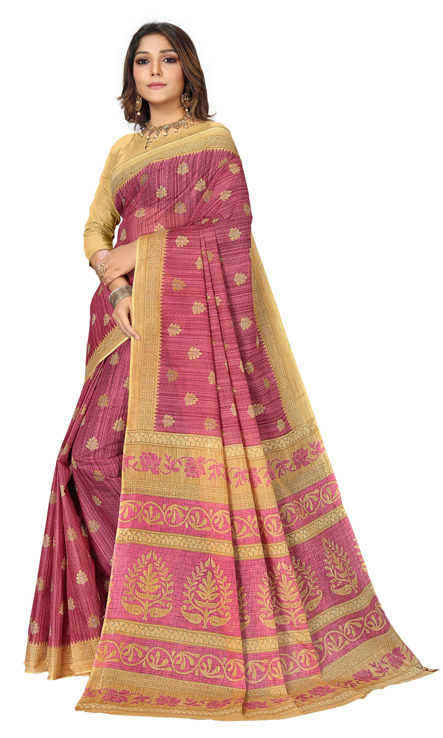 Pure Cotton Printed Mul Mul Saree for Women without Blouse Piece
