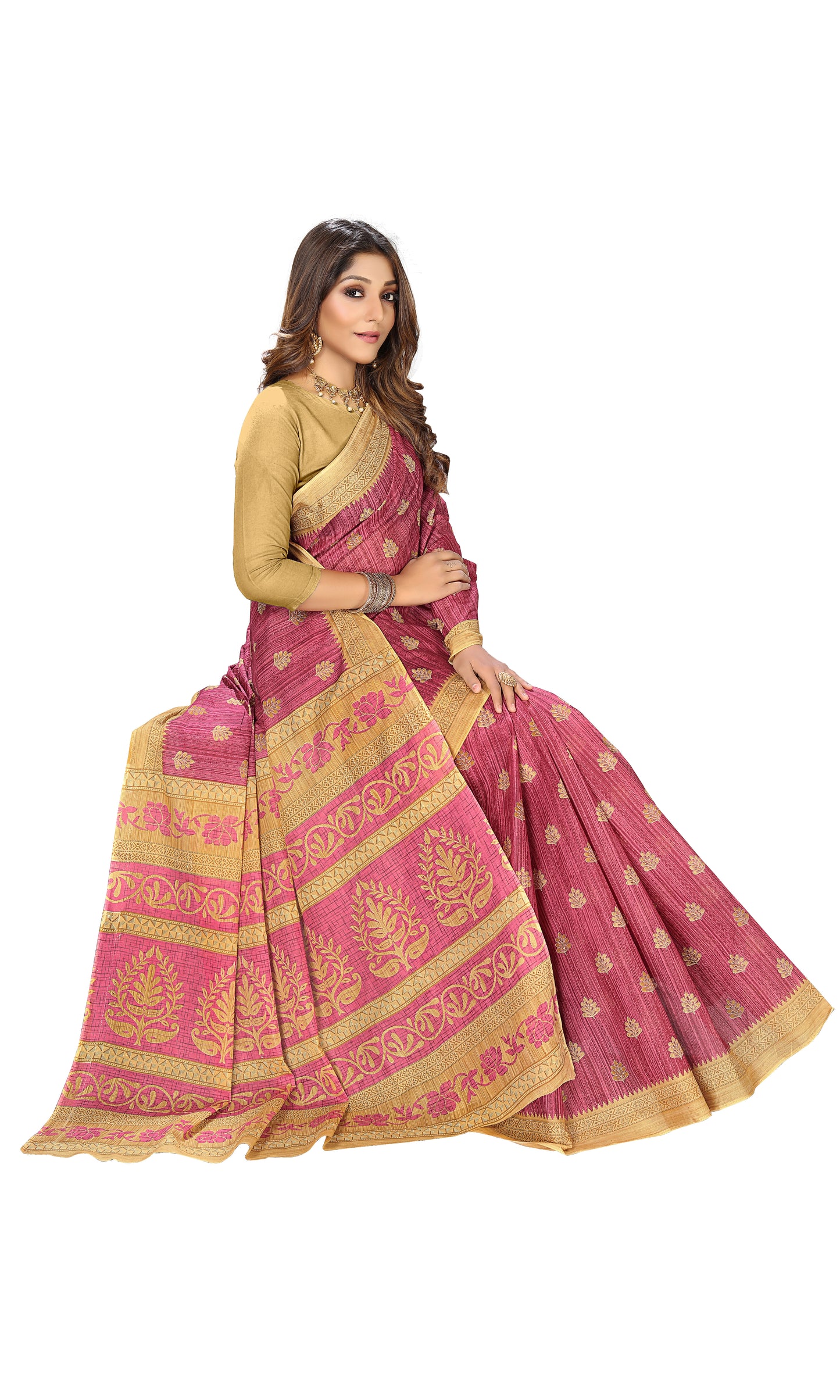 Pure Cotton Printed Mul Mul Saree for Women without Blouse Piece