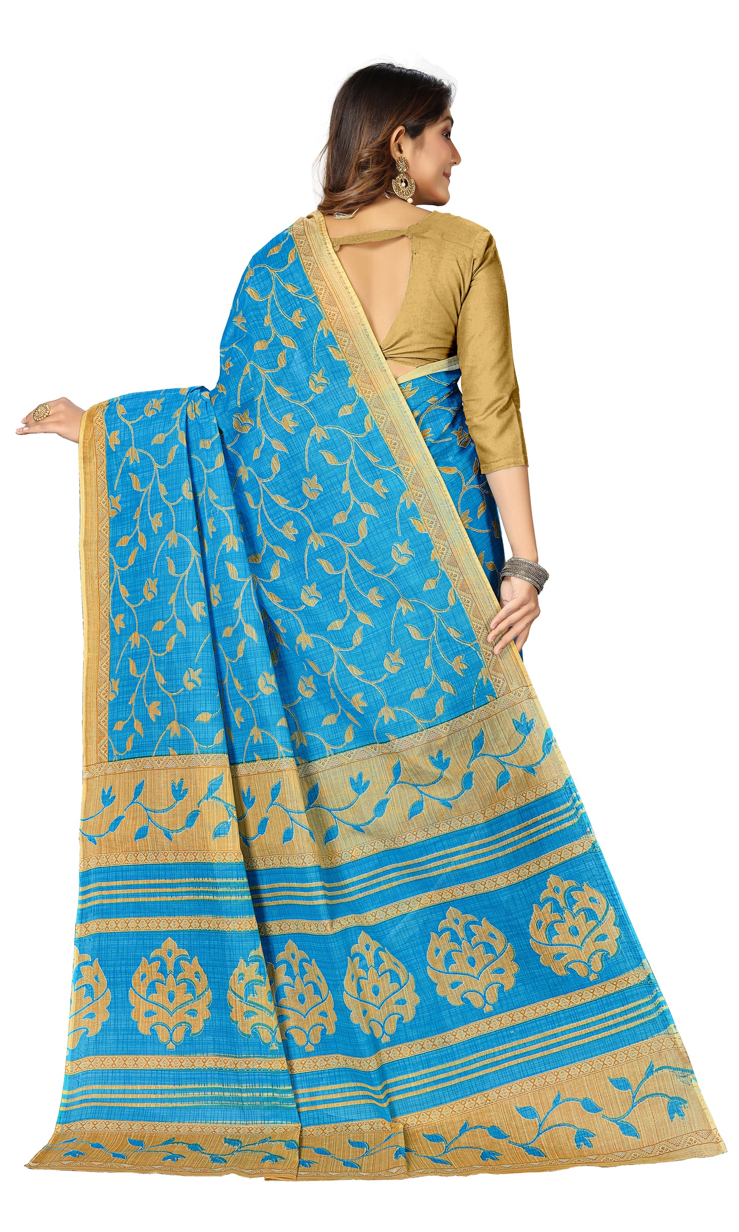 Pure Cotton Printed Mul Mul Saree for Women without Blouse Piece