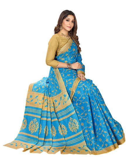 Pure Cotton Printed Mul Mul Saree for Women without Blouse Piece