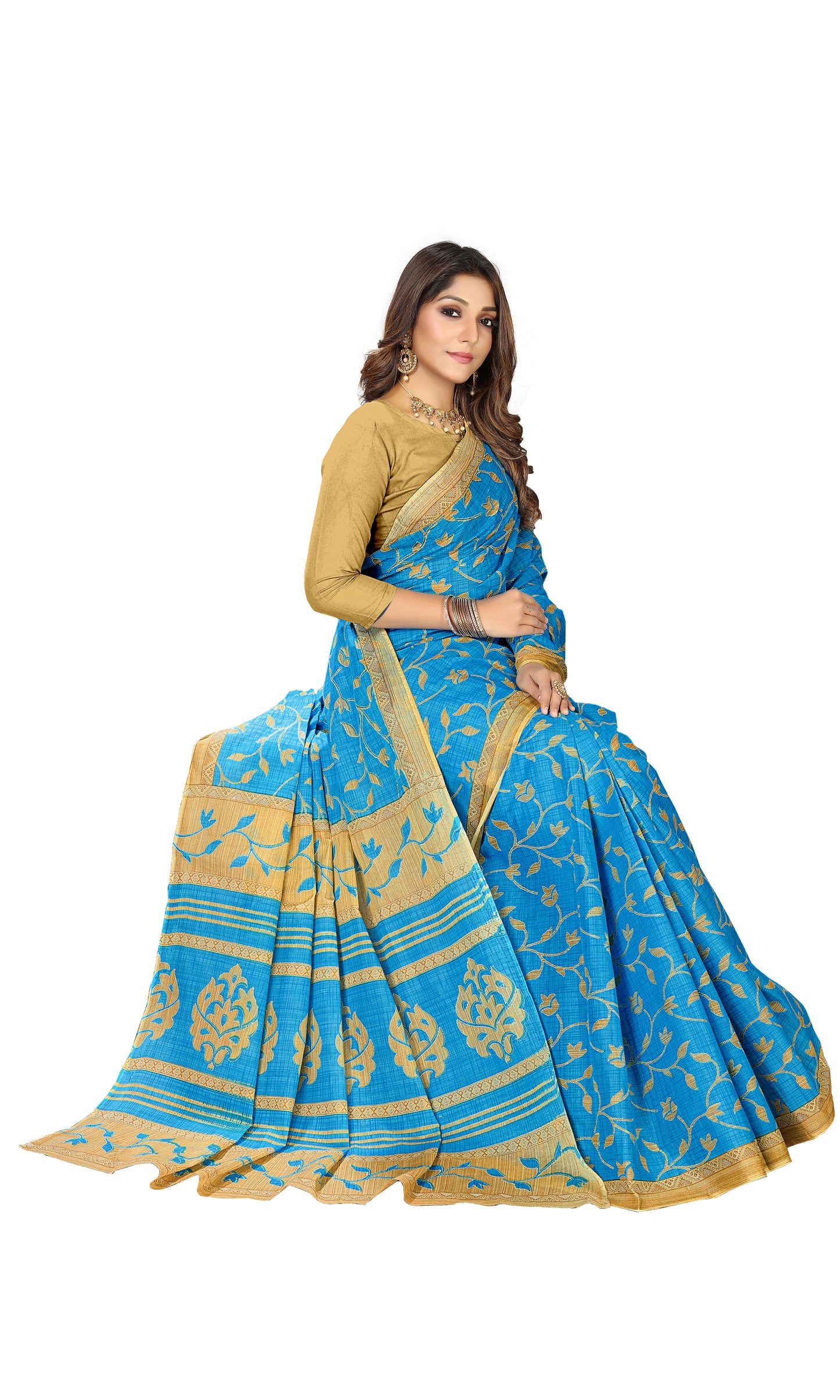 Pure Cotton Printed Mul Mul Saree for Women without Blouse Piece