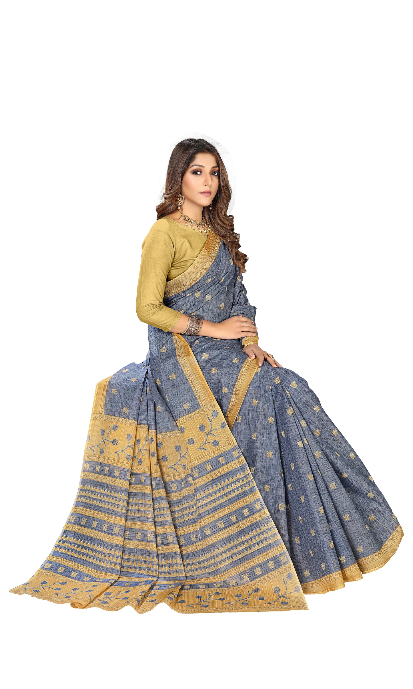 Pure Cotton Printed Mul Mul Saree for Women without Blouse Piece