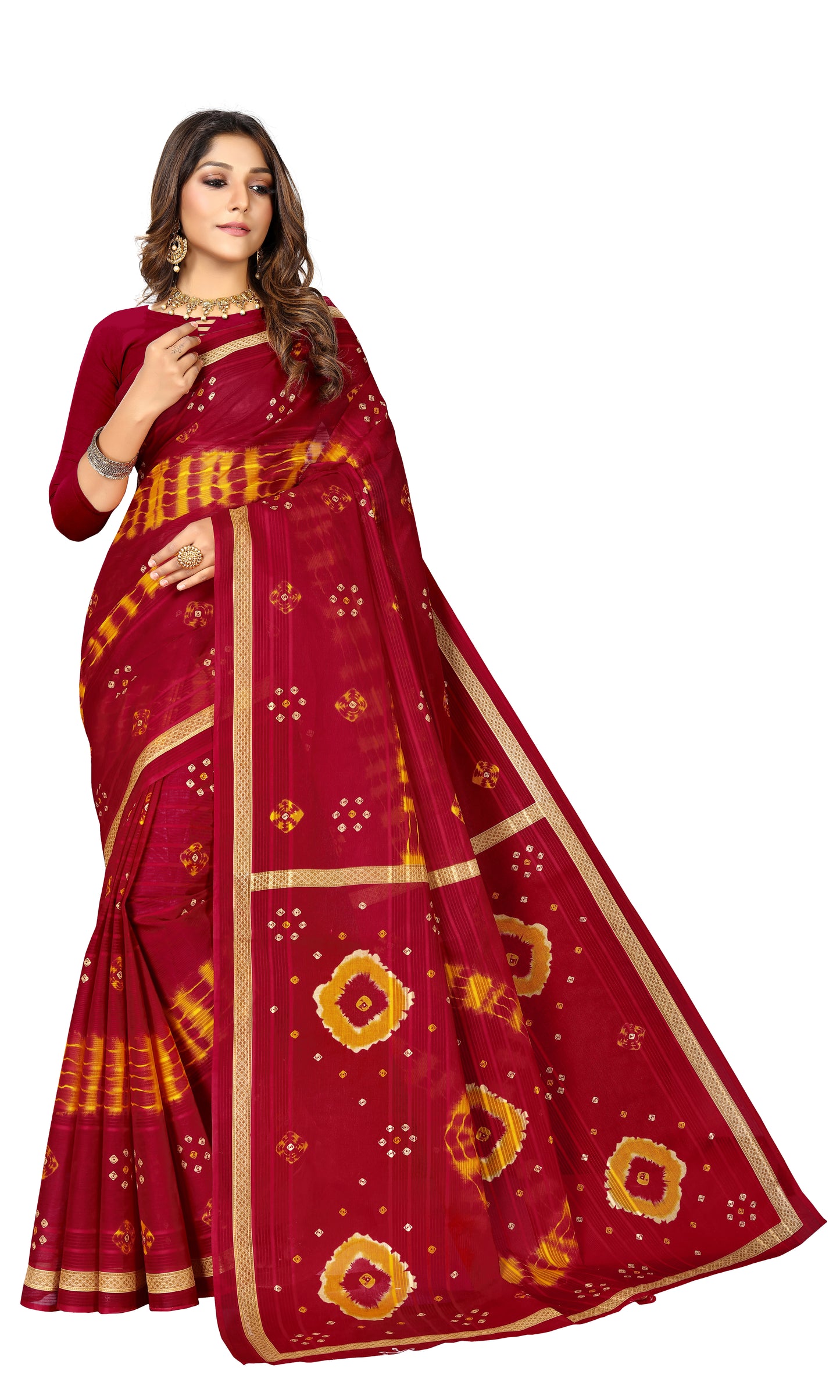 Cotton Printed Mul Mul Saree for Women without Blouse Piece