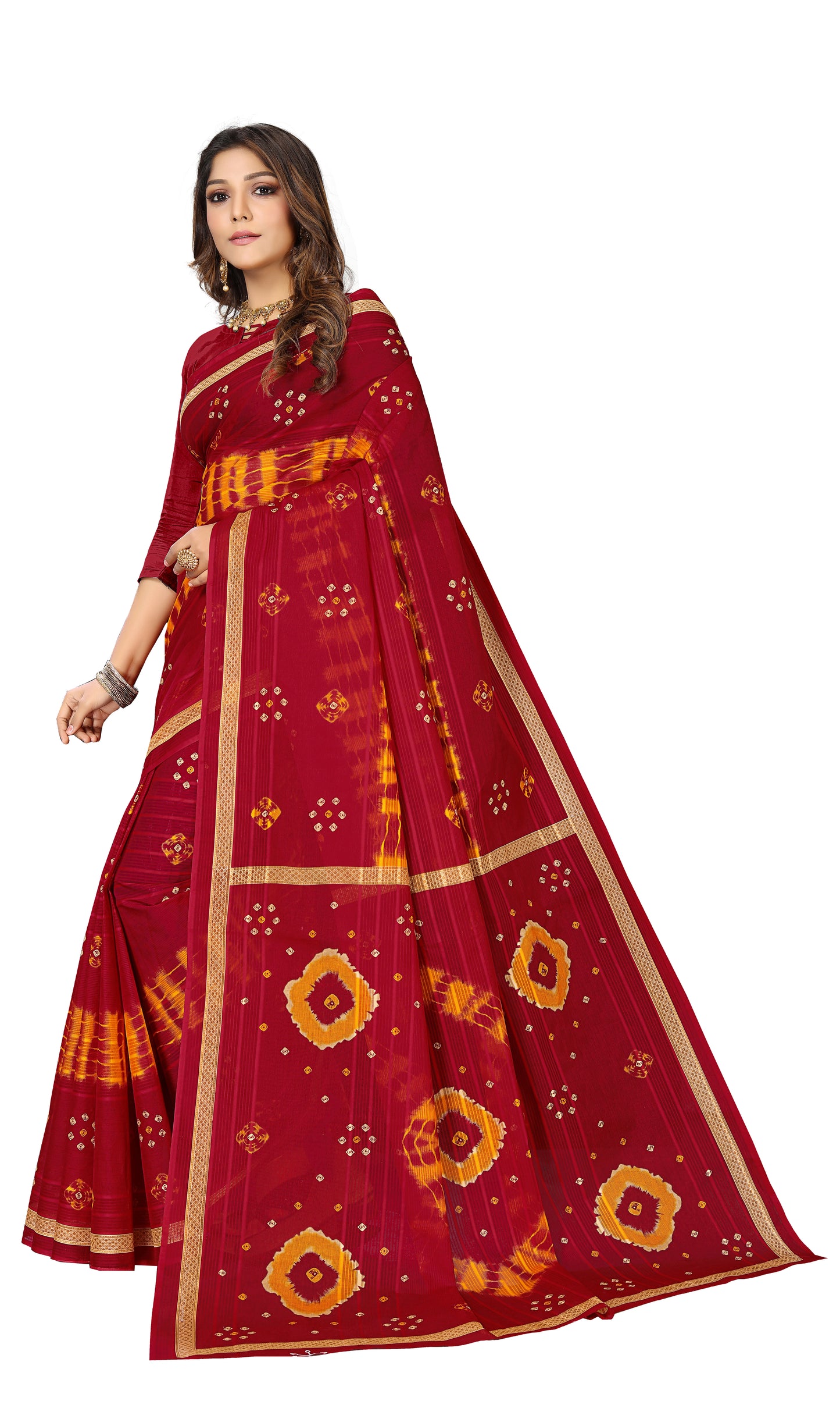 Cotton Printed Mul Mul Saree for Women without Blouse Piece