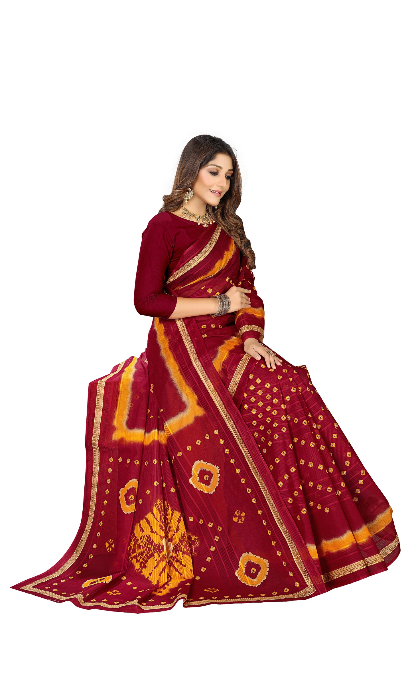 Cotton Printed Mul Mul Saree for Women without Blouse Piece
