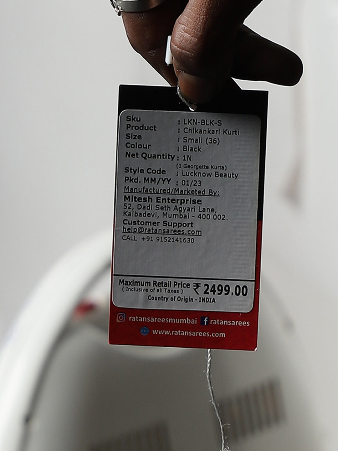 RATAN Women's Georgette Straight Lucknowi Chikankari Ethinic Wear Kurta