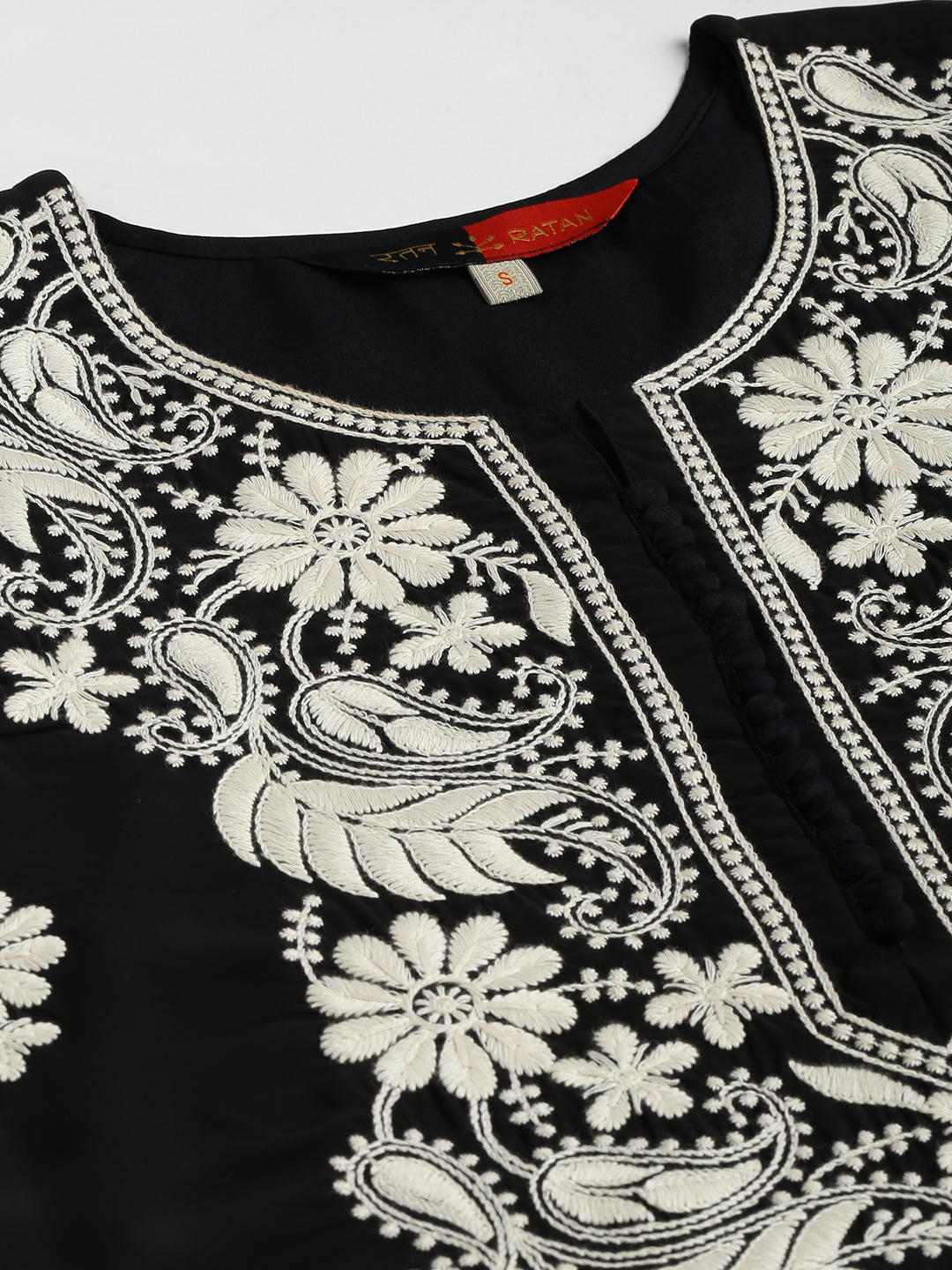 RATAN Women's Georgette Straight Lucknowi Chikankari Ethinic Wear Kurta